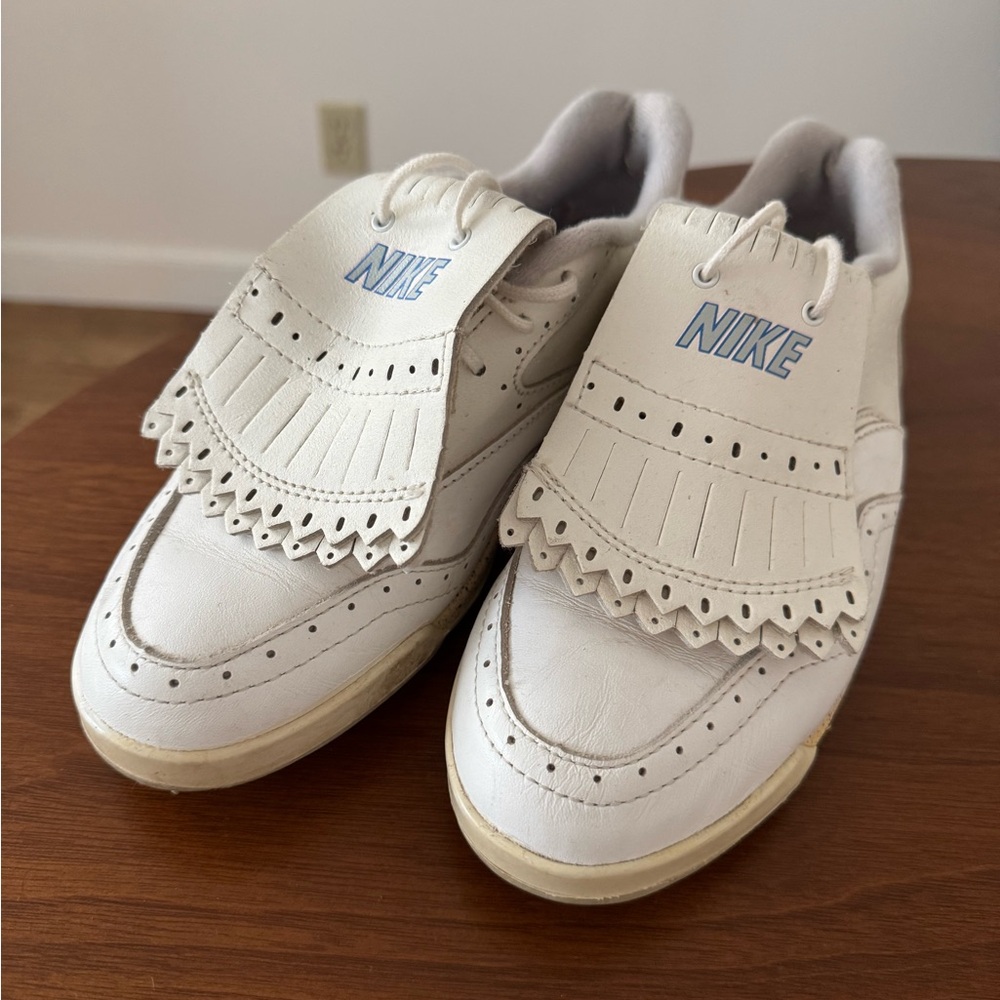 Vintage Nike White Cleats with Fringe Detail